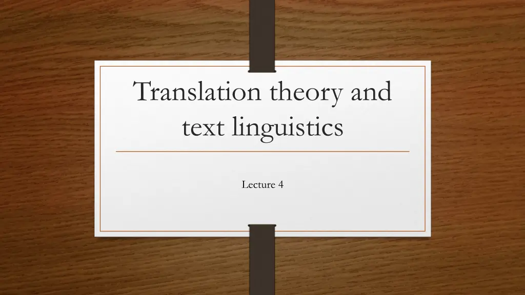 translation theory and text linguistics n.w