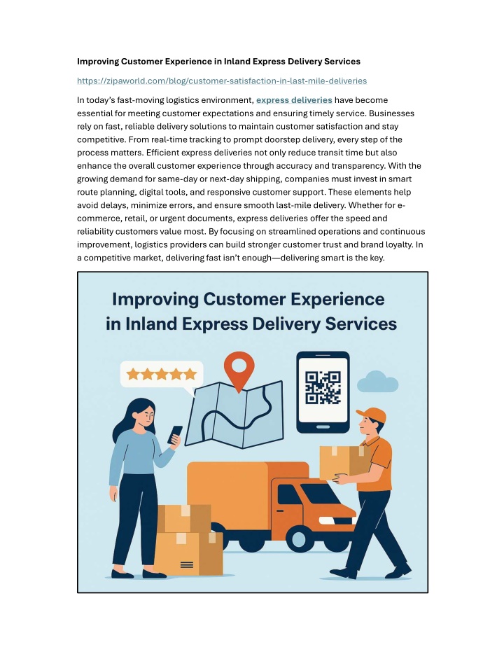 improving customer experience in inland express n.w