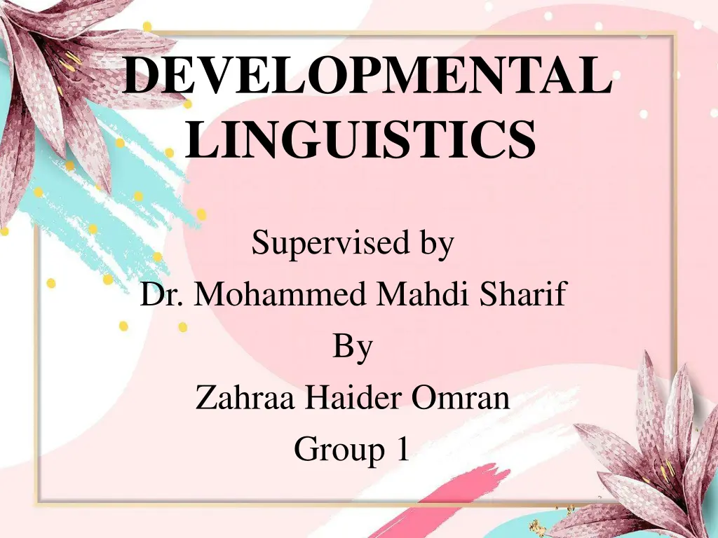 developmental linguistics n.w