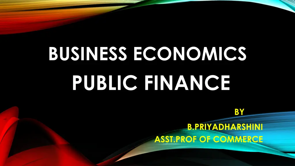 business economics public finance n.w