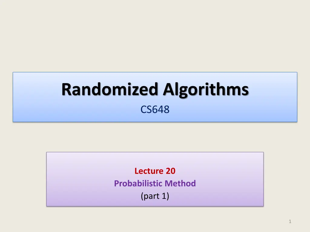 randomized algorithms cs648 n.w