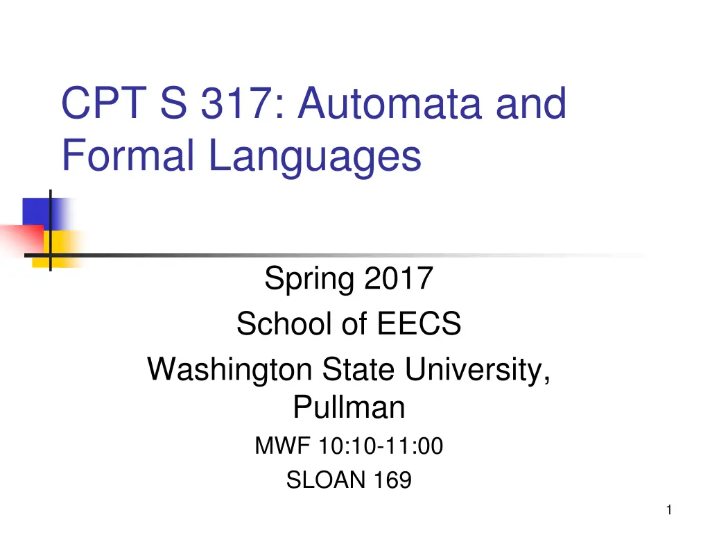 cpt s 317 automata and formal languages n.w