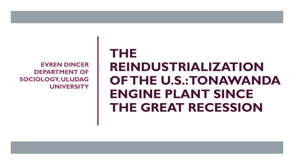 the reindustrialization of the u s tonawanda n.w