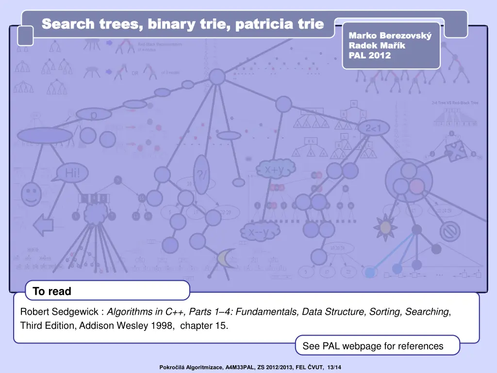 search trees binary trie patricia trie search n.w