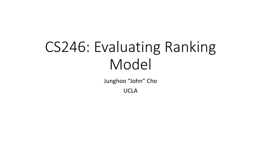 cs246 evaluating ranking model n.w