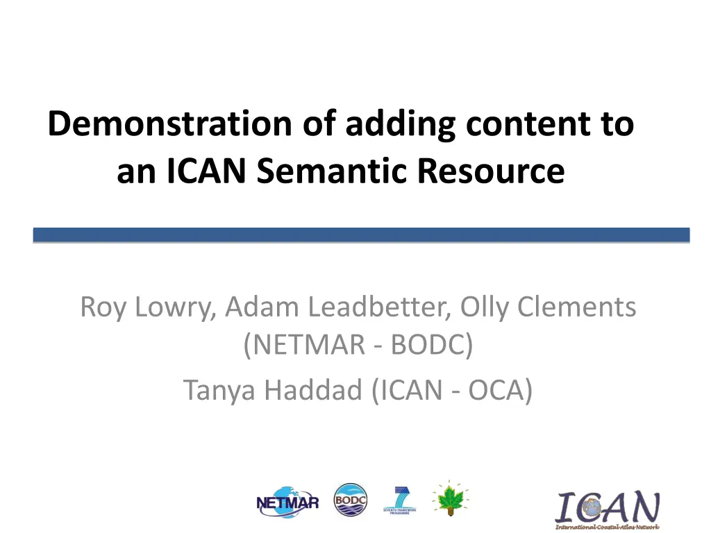 demonstration of adding content to an ican n.w