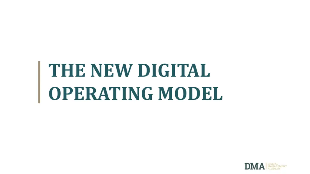 the new digital operating model n.w