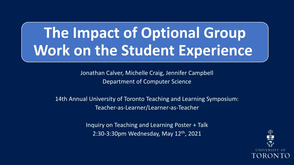 the impact of optional group work on the student n.w