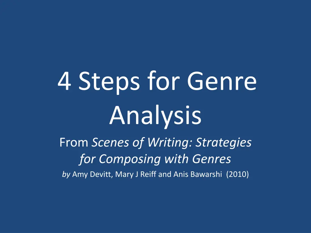 4 steps for genre analysis from scenes of writing n.w