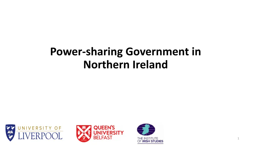 power sharing government in northern ireland n.w
