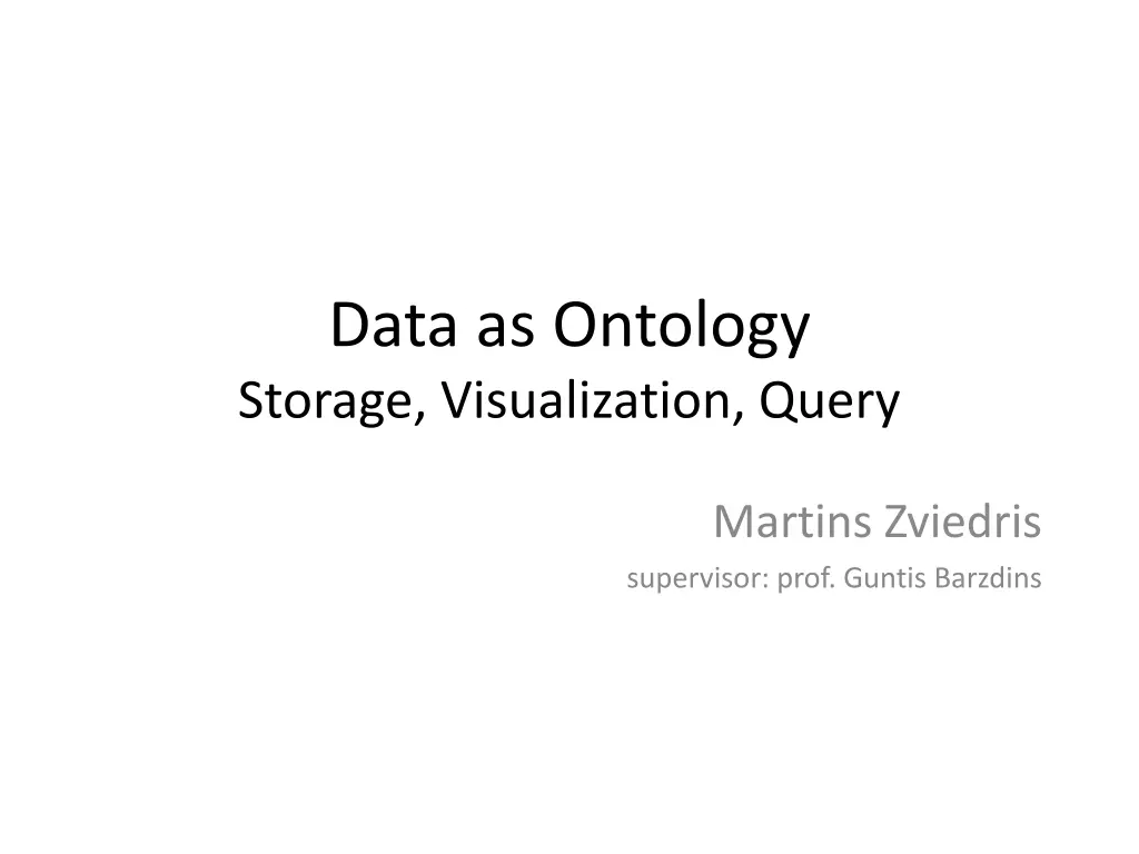 data as ontology storage visualization query n.w