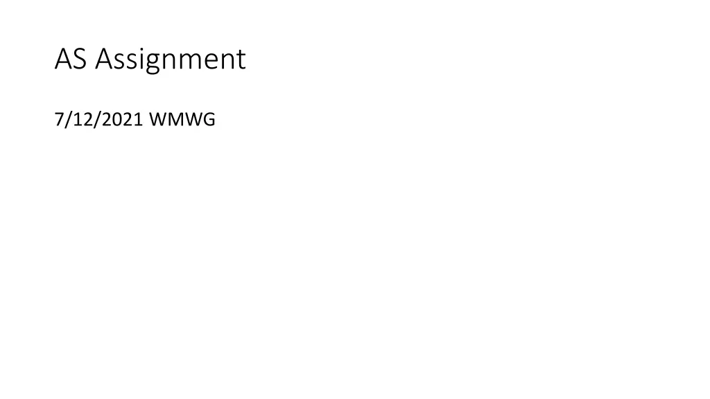 as assignment n.w
