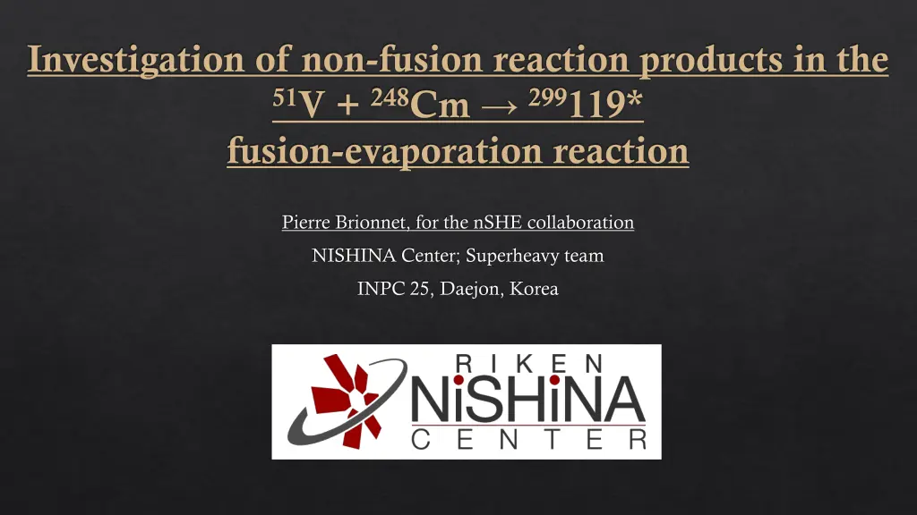 investigation of non fusion reaction products n.w