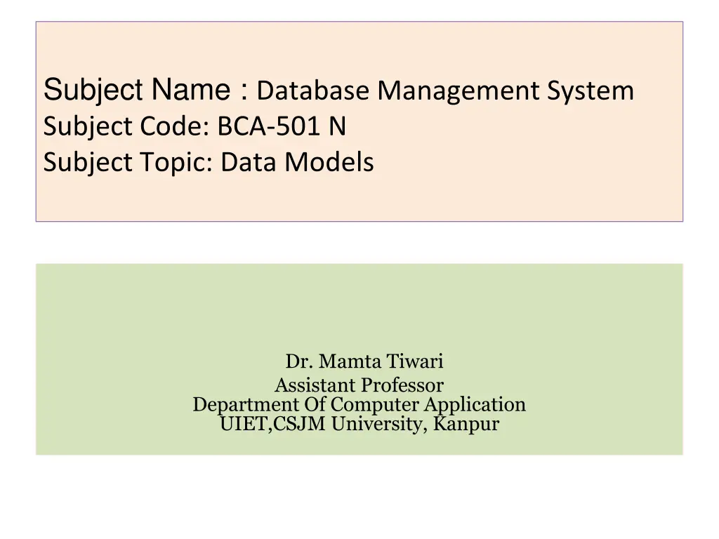 subject name database management system subject n.w