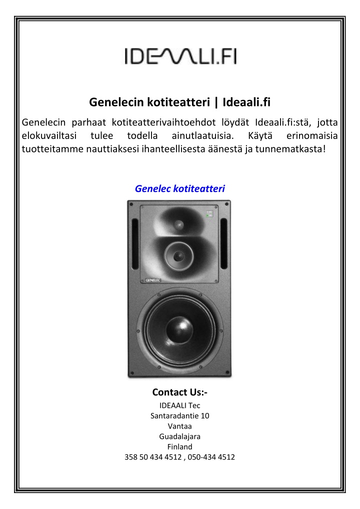 genelecin kotiteatteri ideaali fi n.w