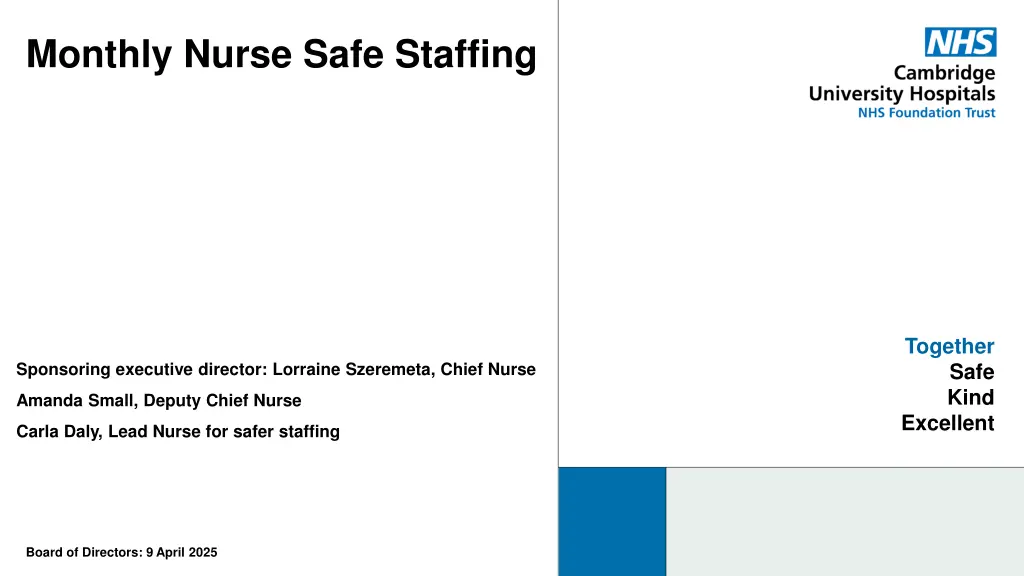 monthly nurse safe staffing n.w
