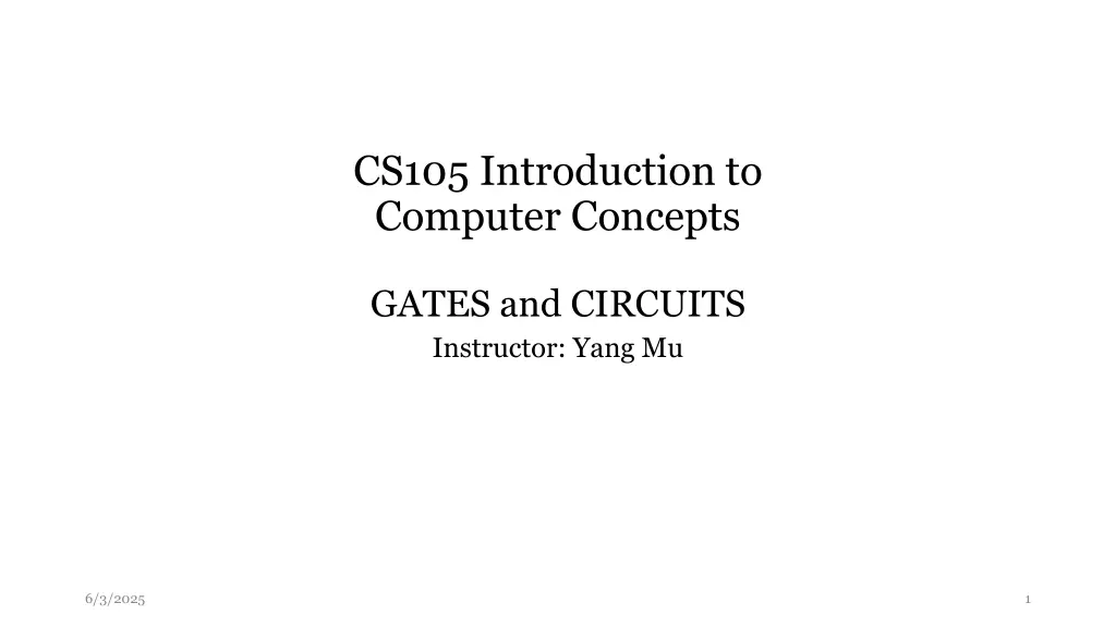 cs105 introduction to computer concepts n.w