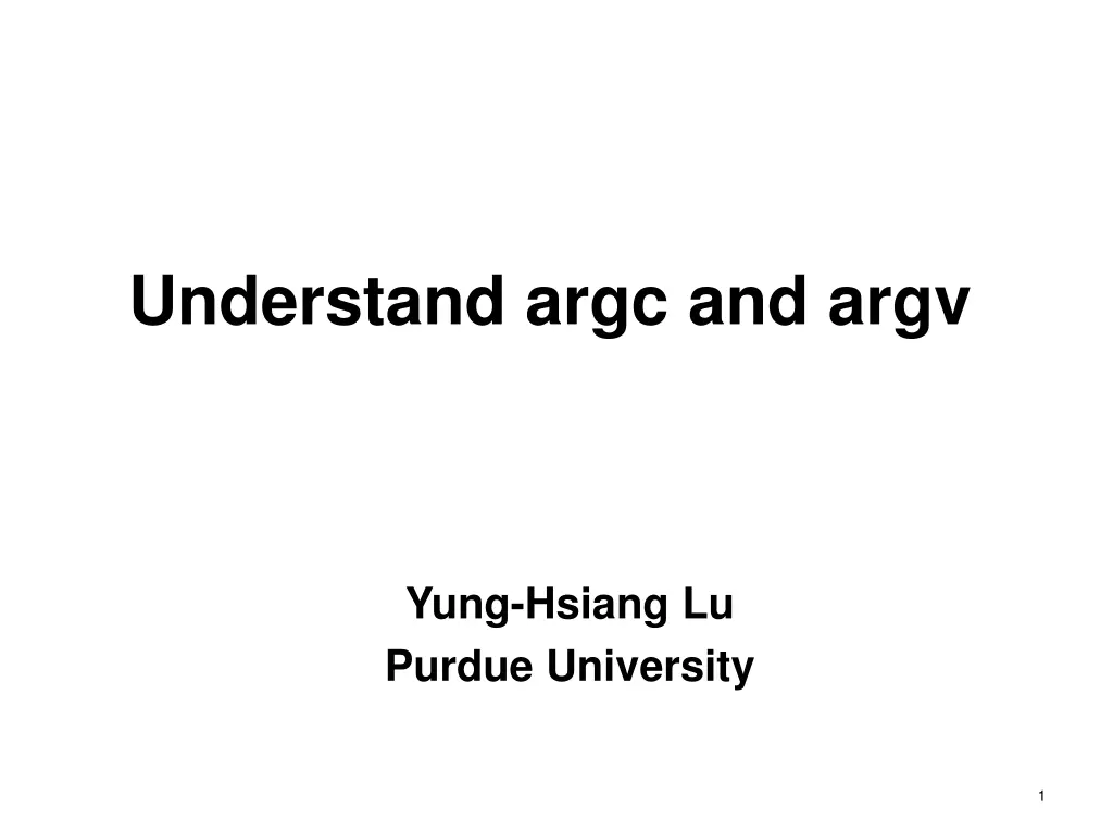 understand argc and argv n.w