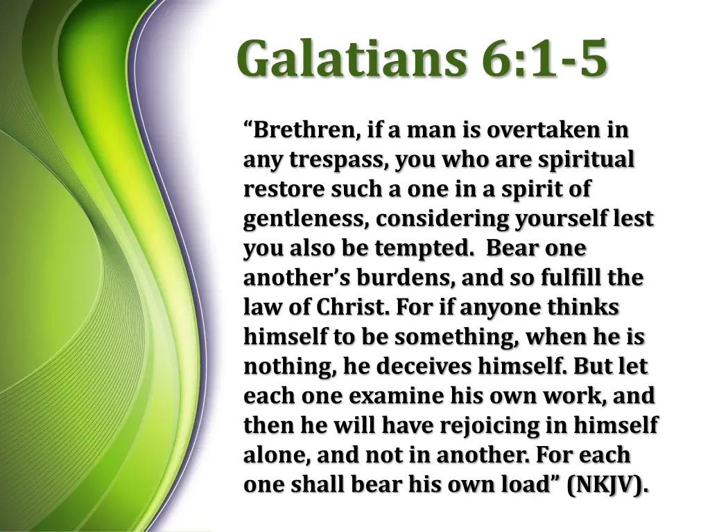 galatians 6 1 5 n.w