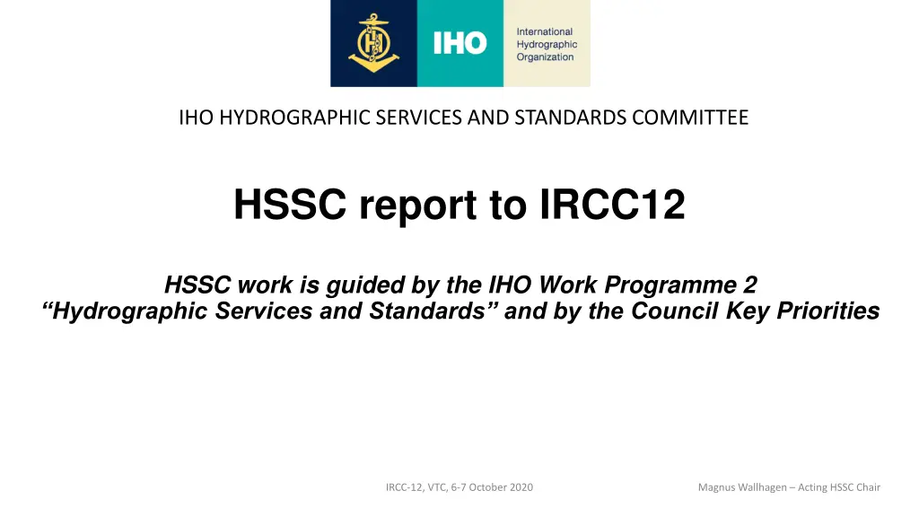iho hydrographic services and standards committee n.w