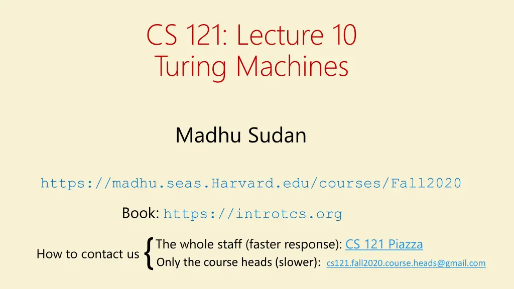 cs 121 lecture 10 turing machines n.w