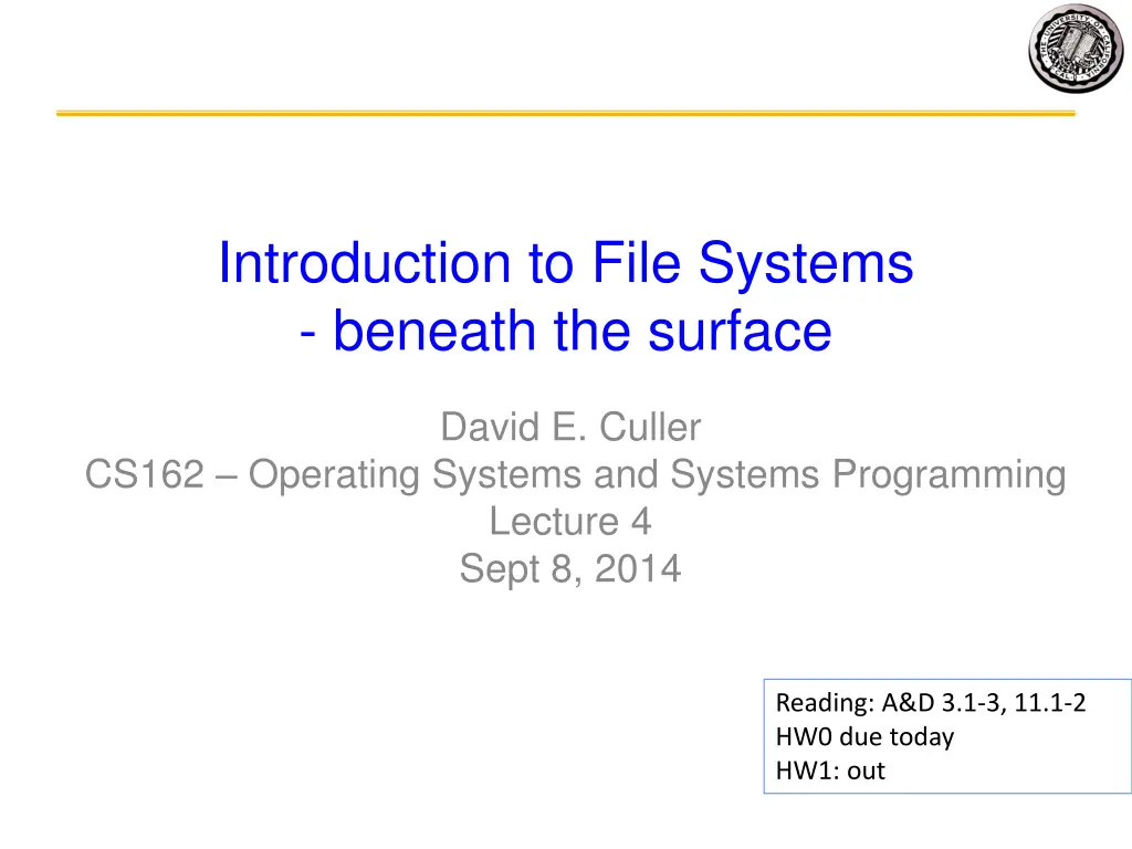 introduction to file systems beneath the surface n.w