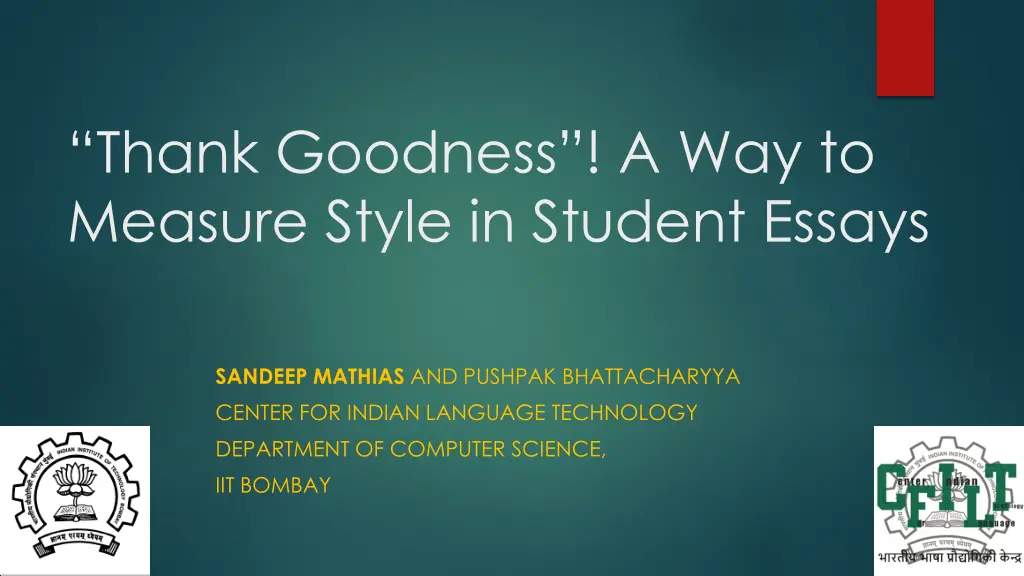 thank goodness a way to measure style in student n.w
