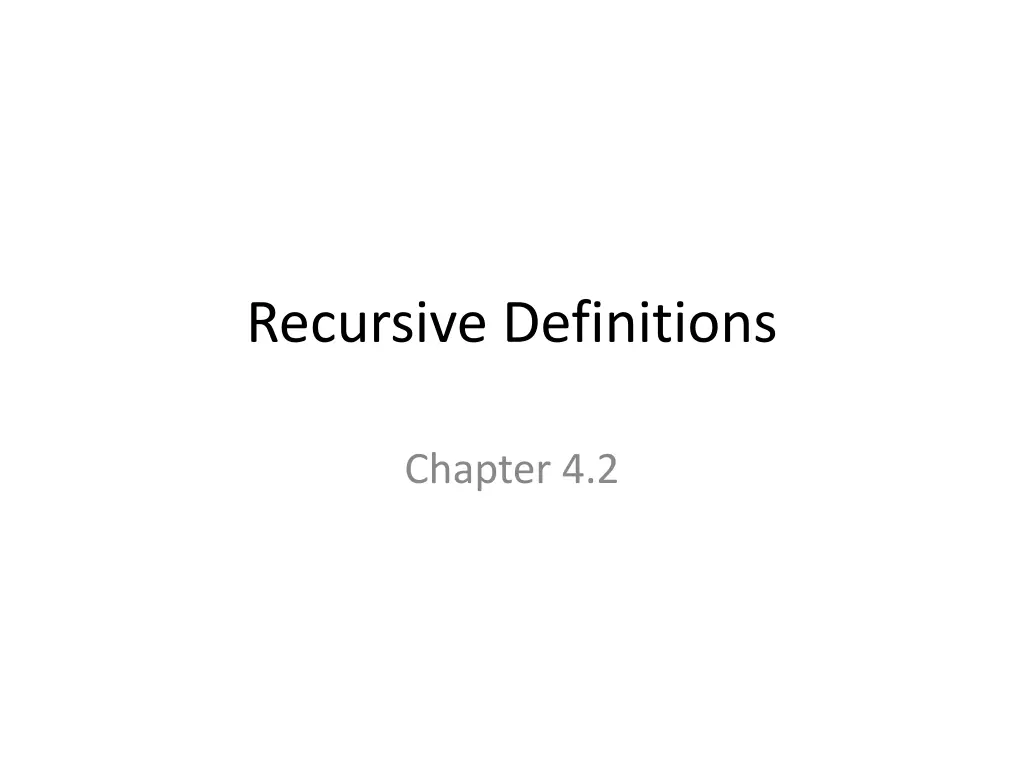 recursive definitions n.w