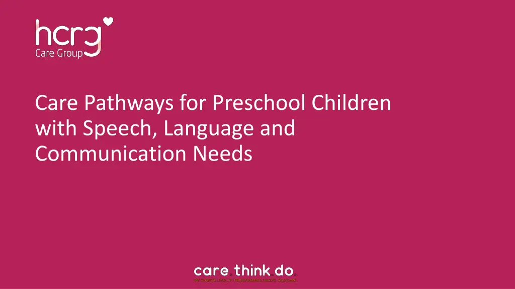 care pathways for preschool children with speech n.w