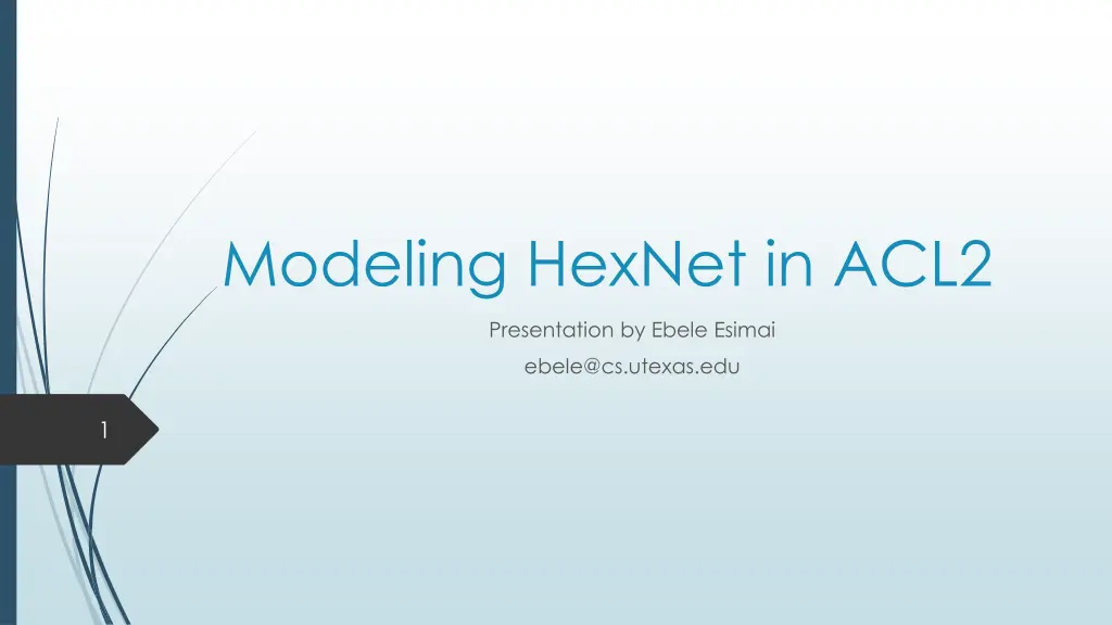 modeling hexnet in acl2 n.w