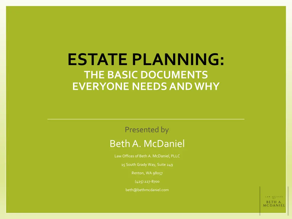 estate planning the basic documents everyone n.w