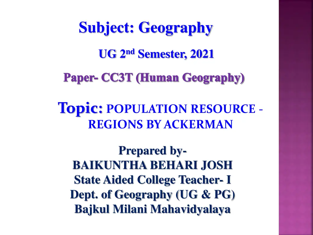 subject geography n.w