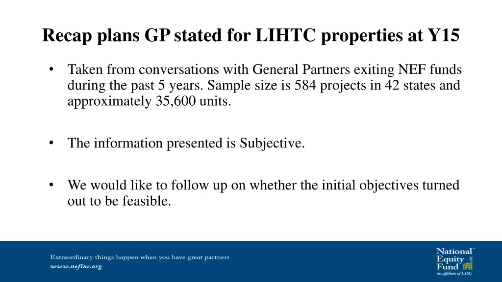 recap plans gp stated for lihtc properties at y15 n.w