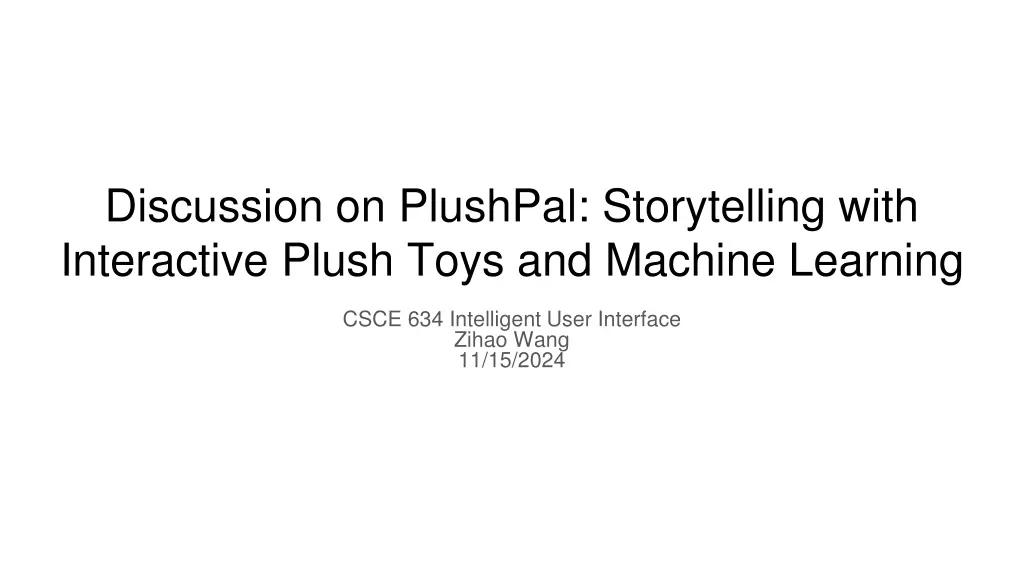 discussion on plushpal storytelling with n.w