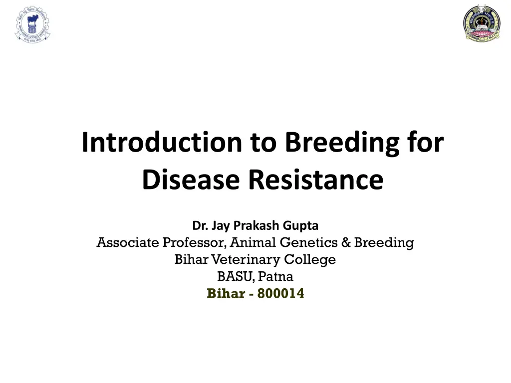 introduction to breeding for disease resistance n.w