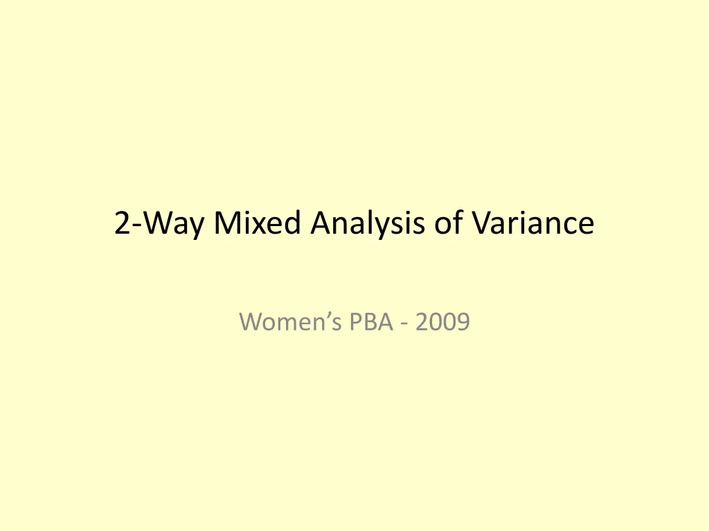2 way mixed analysis of variance n.w