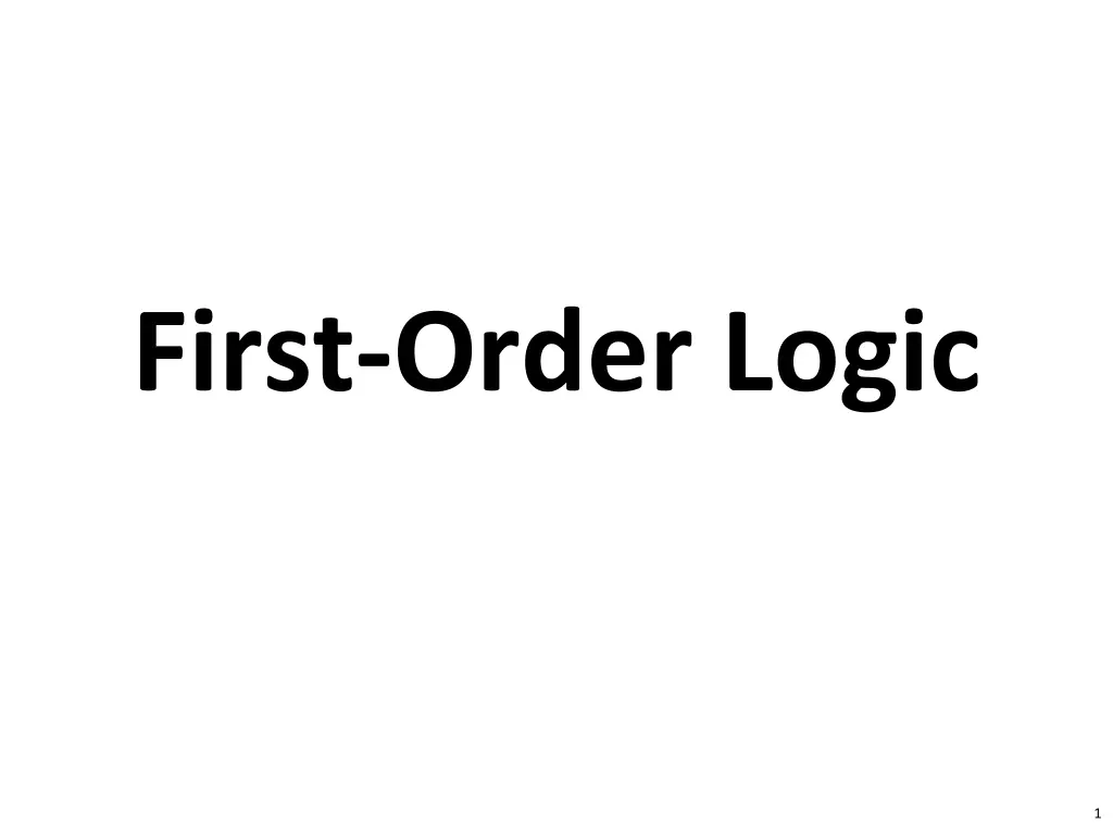 first order logic n.w