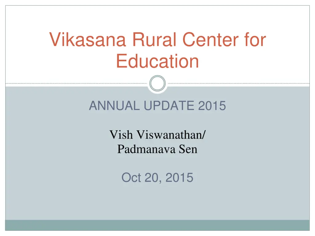 vikasana rural center for education n.w
