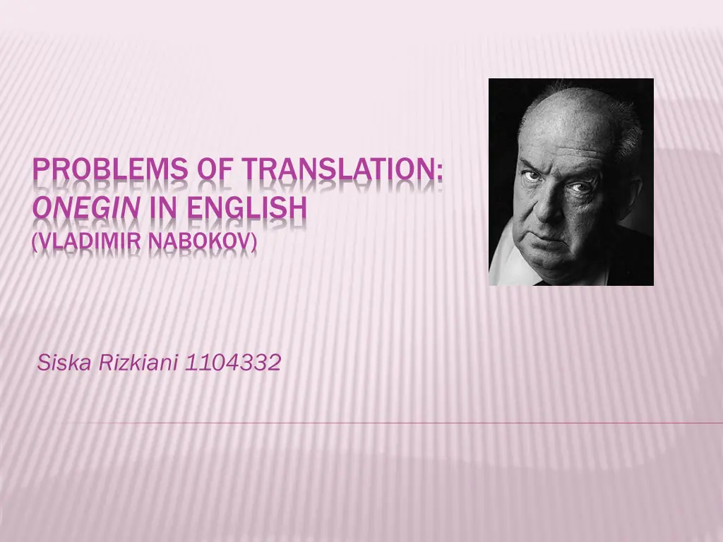 problems of translation onegin in english n.w