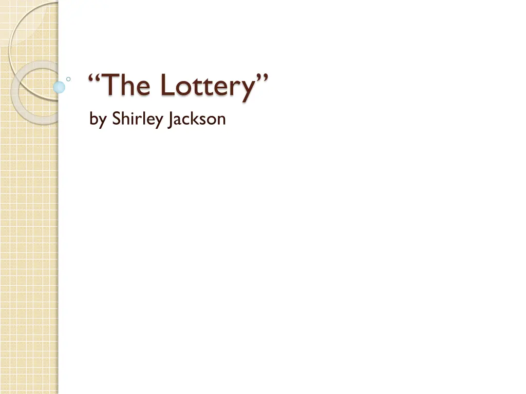 the lottery by shirley jackson n.w
