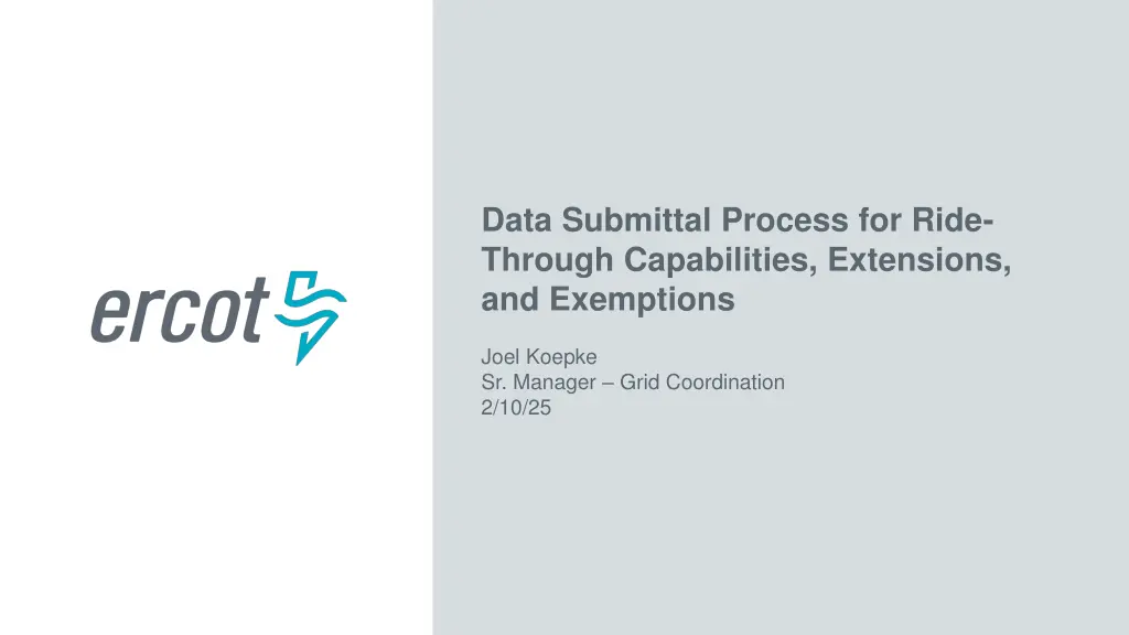 data submittal process for ride through n.w