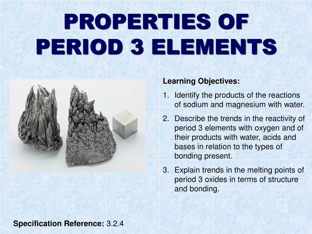 properties of period 3 elements n.w