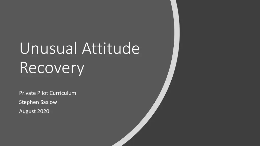 unusual attitude recovery n.w