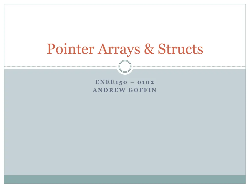 pointer arrays structs n.w