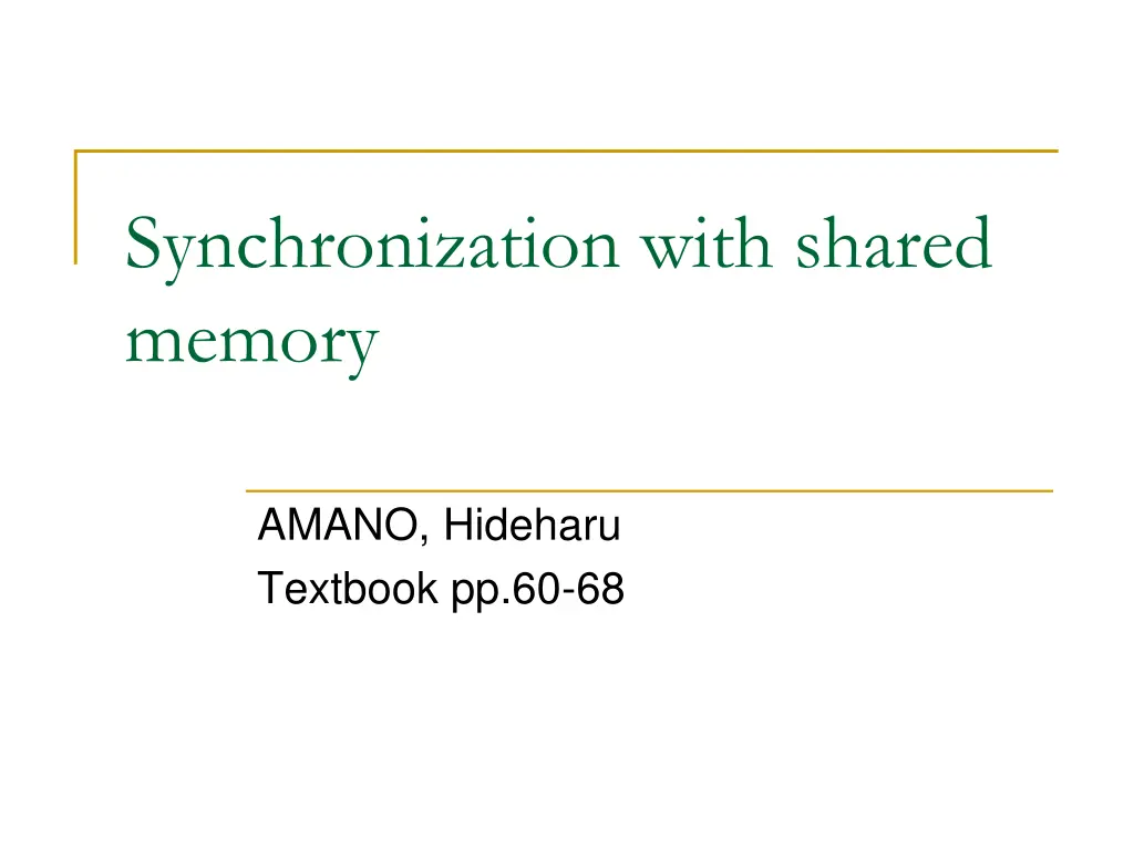 synchronization with shared memory n.w