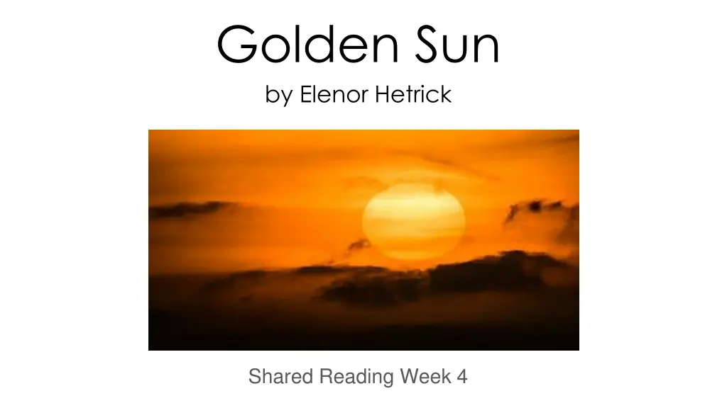 golden sun by elenor hetrick n.w