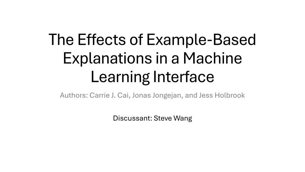 the effects of example based explanations n.w