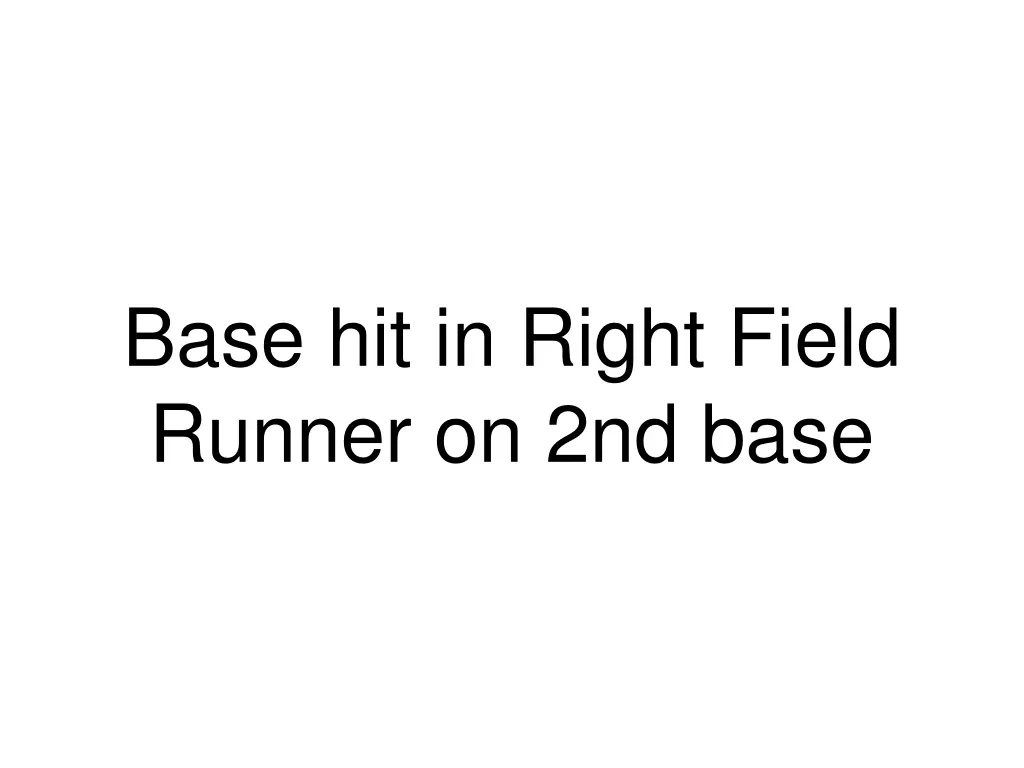 base hit in right field runner on 2nd base n.w