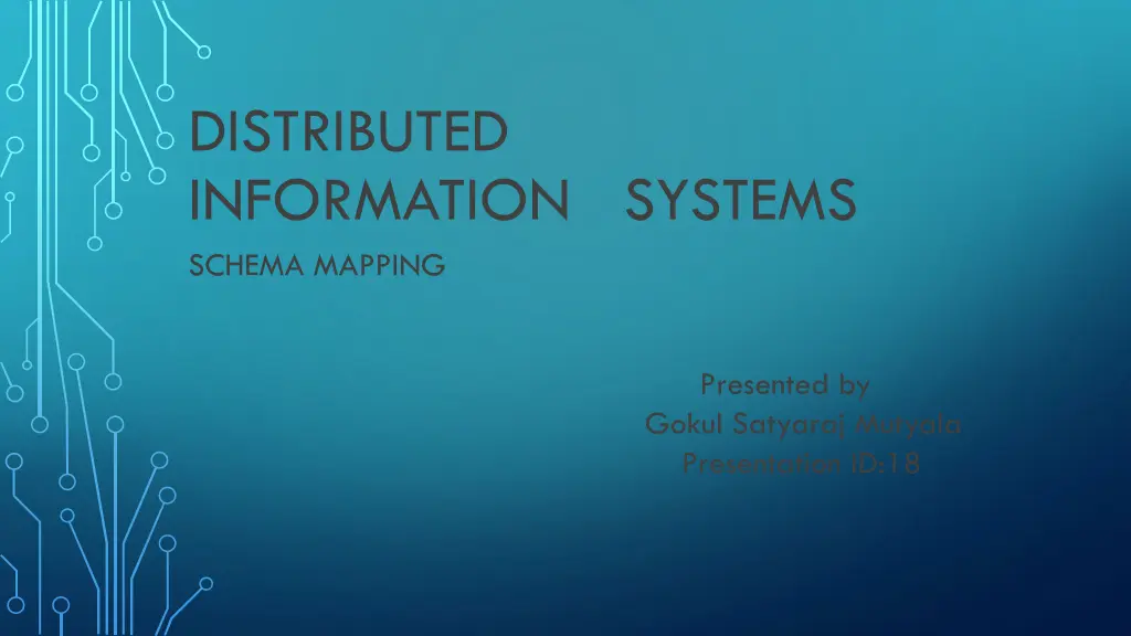 distributed information systems schema mapping n.w