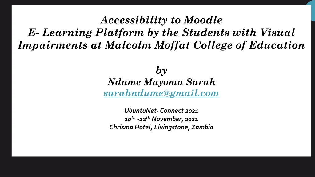 accessibility to moodle n.w